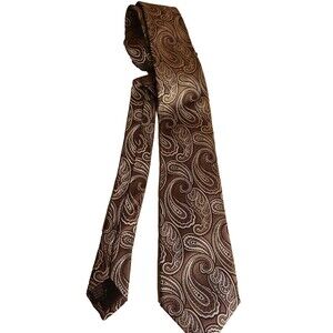 TASSO ELBA MEN'S SILK TIE BROWN/PAISLEY